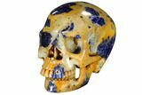 Realistic, Polished Sodalite Skull #116491-3